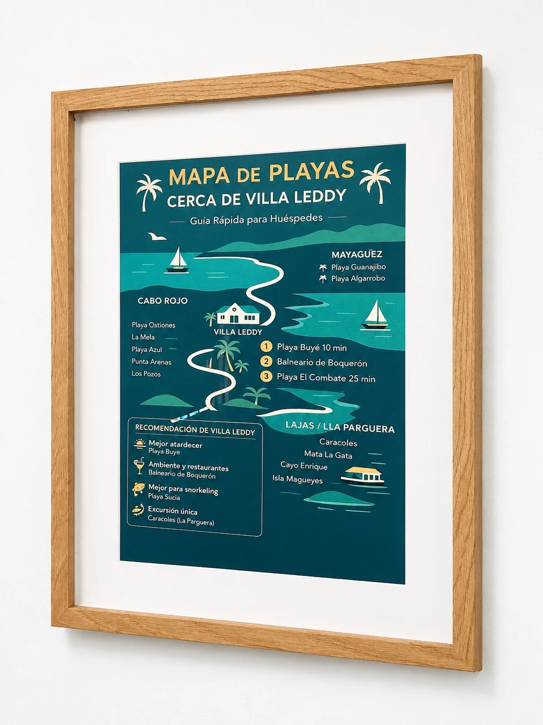 Villa Leddy beach map